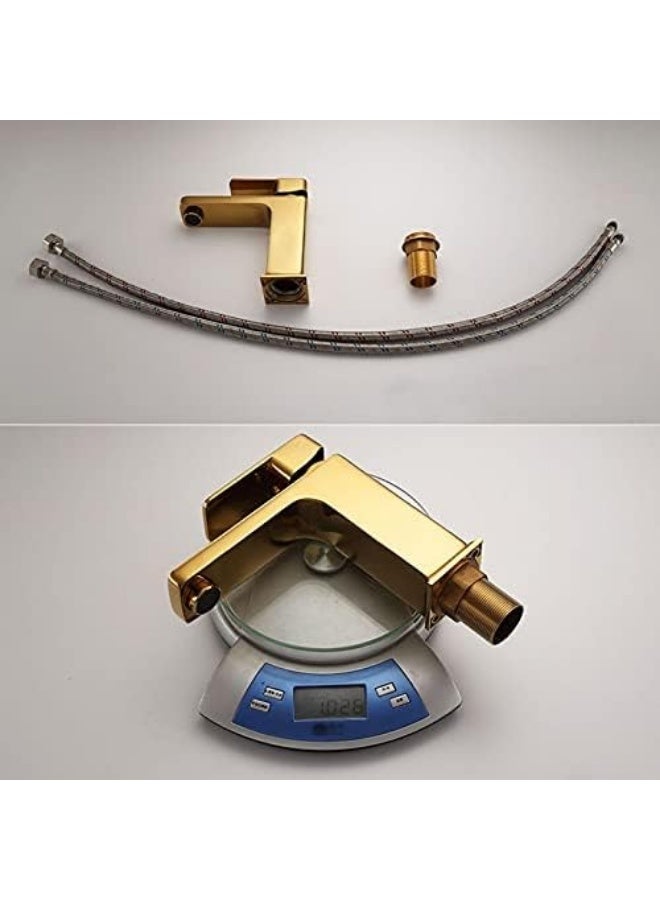 واي دي صنبور حمام عصري بمقبض واحد وفوهة مربعة، صنبور خلاط حوض مثبت على سطح الحوض، صنبور حوض غسيل موفر للمياه للمنزل والفندق - Image 3